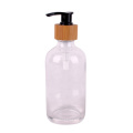 500ml clear glass boston round liquid soap bottle with pump sprayer